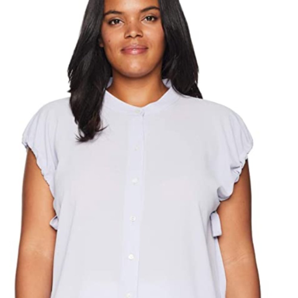 Vince Camuto Drawstring Armhole Button Down Blouse